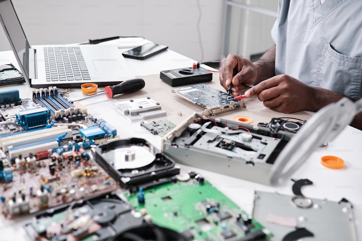 Tecno phone repair in progress on a work bench